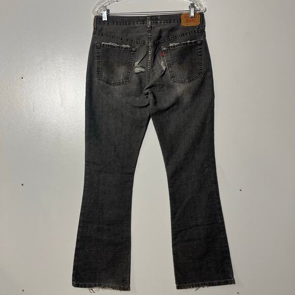 Levi’s 515 Nouveau BootCut Stretch Low Rise Distressed Gray Jeans Womens Size 8 - Picture 4 of 7